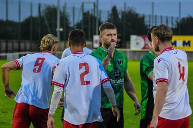 Skegness v Blackstones match action. Pic by Ryan Thompson, Happy Snapz Photography.