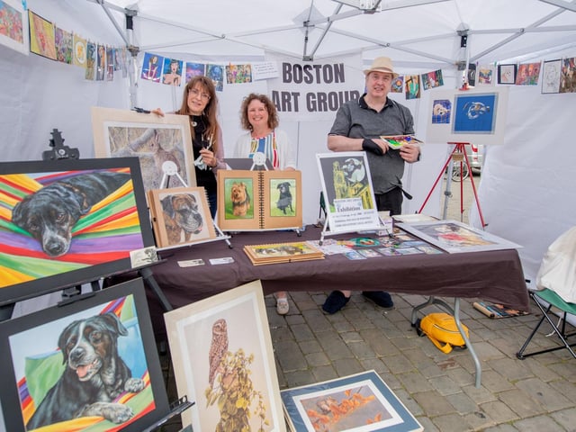 Karen brown, Alison Headland and Stephen Pryor, of Boston Art Group.
