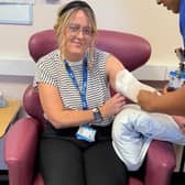 Donna Baxter, 44, who is currently undergoing treatment for breast cancer.
