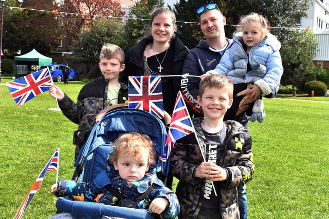 The Lazlo family flying the flag at celebrations in Skegness.