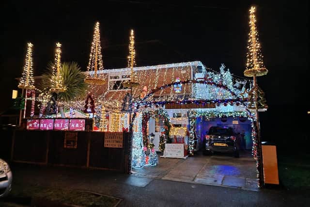 Christmas lights at 16 Alma Acenue in Skegness.