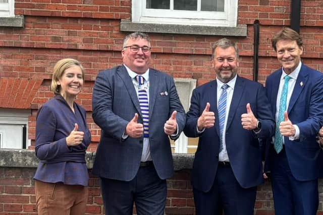 Greater Lincolnshire Mayor Andrea Jenkyns, Deputy Group Leader Rob Gibson, Group Leader Sean Matthews and Boston and Skegness MP Richard Tice.