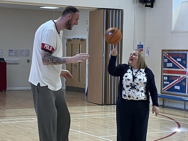 Paul, with headteacher Rachel Bailey.