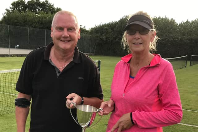 Josie Richmond and Gary Bridgeman celebrate their win.