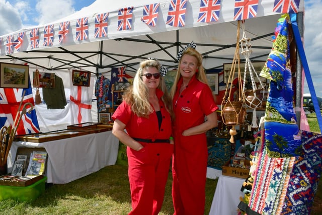 Sisters Aly Goodey and Dolly Goodey of Boston with their stall Goodey's Antiques, Bygones and Collectables.