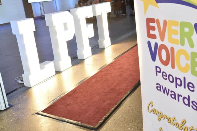 The LPFT logo and Every Voice logo at last years awards.
