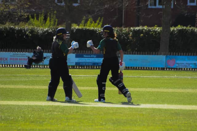 Alicia Shaw and Abi Hannan in action for Lincolnshire's Women last weekend.