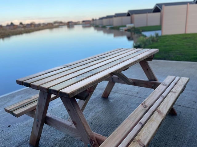 Outside seating at one of the lodges