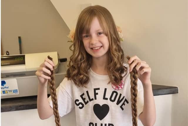 Sophia Dannatt has donated her long hair to The Little Princess Trust