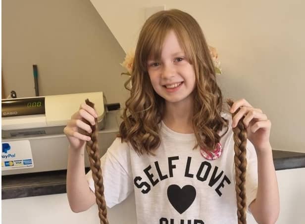 Sophia Dannatt has donated her long hair to The Little Princess Trust