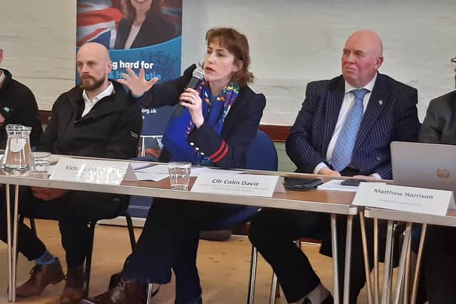 At the Flood Forum, from left: Environment Agency area director Leigh Edlin, Victoria Atkins MP, and Colin Davie, Lincolnshire County Council Executive Councillor for Economic Development, Environment and Planning.