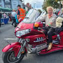 Martin Cornthwaite preparing to lead the Goldwings Light Parade.