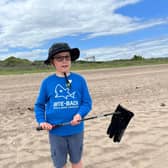 Max began his epic litter pick in Skegness.