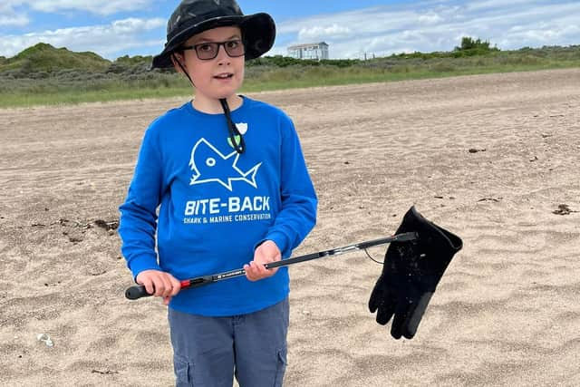 Max began his epic litter pick in Skegness.