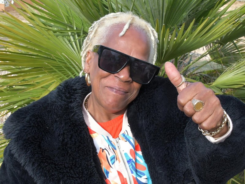 Diana Powell giving the festival the thumbs-up.