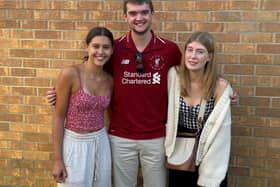 Chloe, Danny and Aggie celebrate