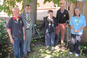 The new library garden bench unveiled at Market Rasen.