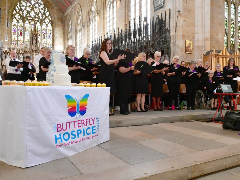 The Beona Choir perform for the Butterfly Hospice event.