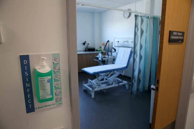 The waiting room in OPD 15 Neurophysiology dept in NHS Lothians' Department of Clinical Neurosciences (DCN) which has been transferred into a purpose-built new home on the Little France campus in Edinburgh.