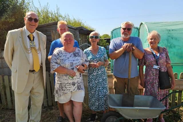 The Mayor on an allotment visit