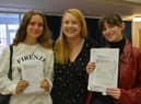 Head of English Sarah Peacock (centre) with two of her successful students, Florence Williams (A* in English Literature) and Gosia Zalewska (A in English Literature)