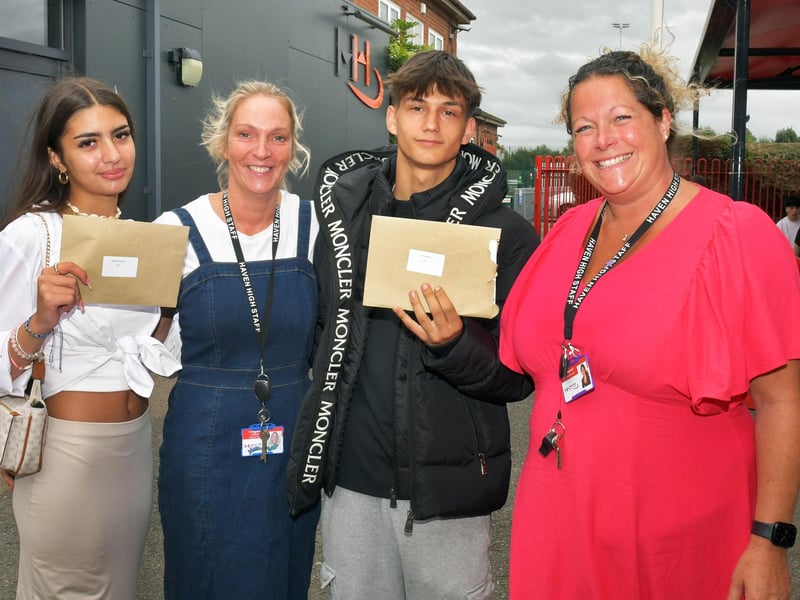 Pictured (from left) Beatriz Dimentel, assistant head of year Vikki Howard, IIja Polanskis, and deputy headteacher Emma Cresswell.