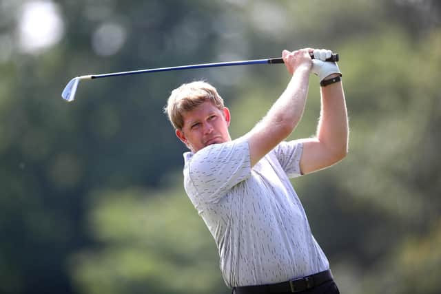 Adam Keogh of Woodall Spa Golf Club in action during day three of The English PGA Championship at Bowood Golf Course. (Photo by Christopher Lee/Getty Images)
