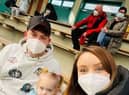 Lily, with dad Josh and mum Emily in Germany in between hospital visits.