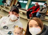 Lily, with dad Josh and mum Emily in Germany in between hospital visits.