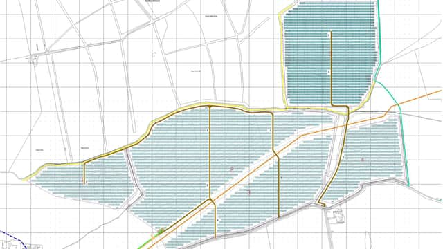 The layout of the proposed solar farm at Hatton.