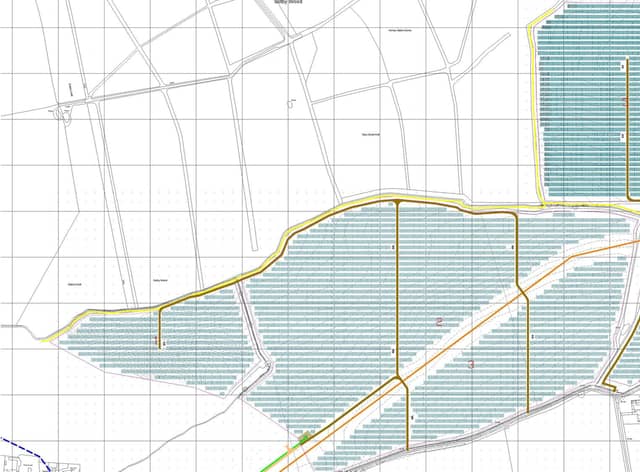 The layout of the proposed solar farm at Hatton.