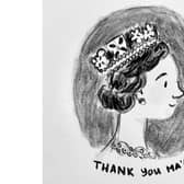 Lucy Dillamore's illustration in tribute to Queen Elizabeth II who died yesterday (Thursday).