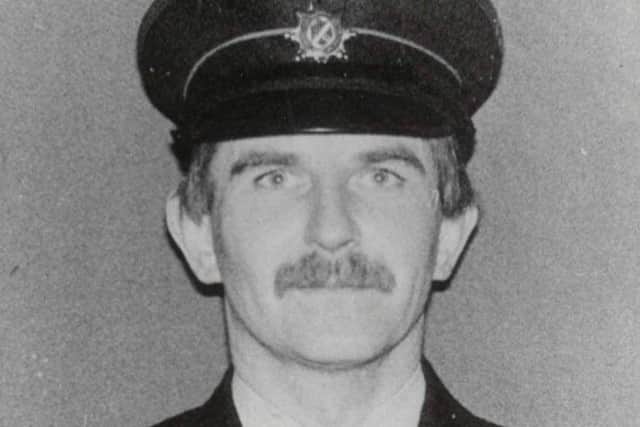 A plaque is being unveiled to commemorate Malcolm Kirton. Photo from Fire Brigades Union.