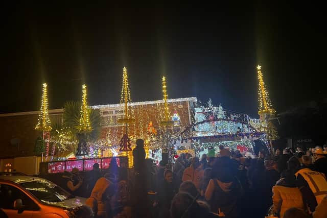 40,000 lights have been switched on for Christmas at 16 Alma Avenue in Skegness to raise funds for charity.