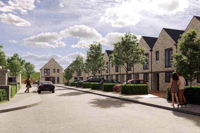 An artist's impression of new housing within the proposed Hoplands development.