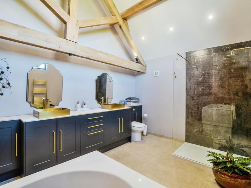 The bathroom.