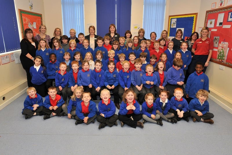 Celebrations were taking place at two federated schools near Louth 10 years ago following their latest Ofsted inspection. Utterby Primary School and North Thoresby Primary School were both graded as 'good' by the education watchdog. Pictured, above, are youngsters and staff at Utterby Primary School.
