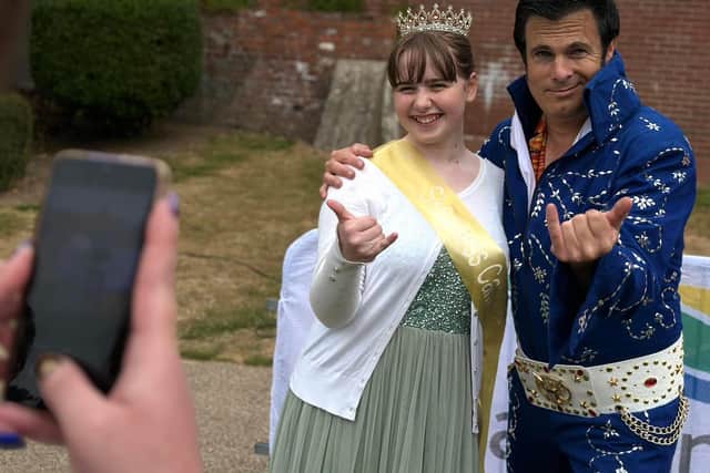 Elvis and the Skegness Carnival Queen Summer Willetts.