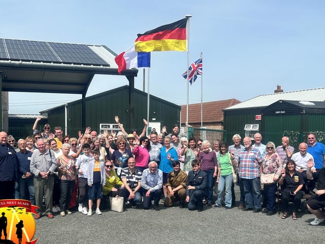 The international guests at Freiston Shore's We'll Meet Again, with owner Paul and Linda Britchford, in black, on the right.