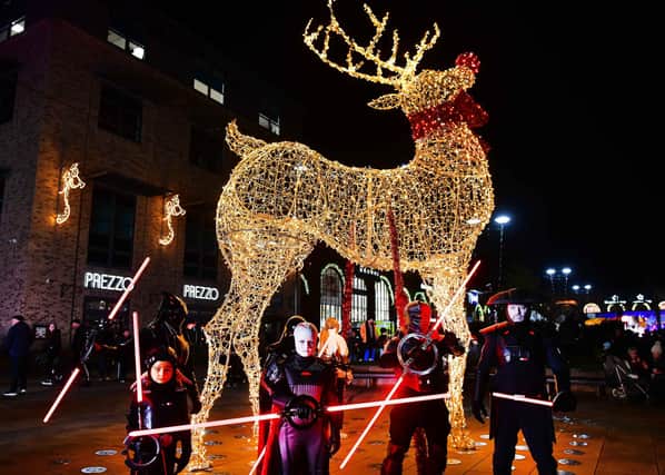 Marshall's Yard has switched on its Christmas lights in Gainsborough