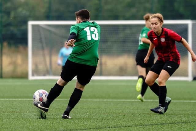 Steph Bradshaw gets away a shot.