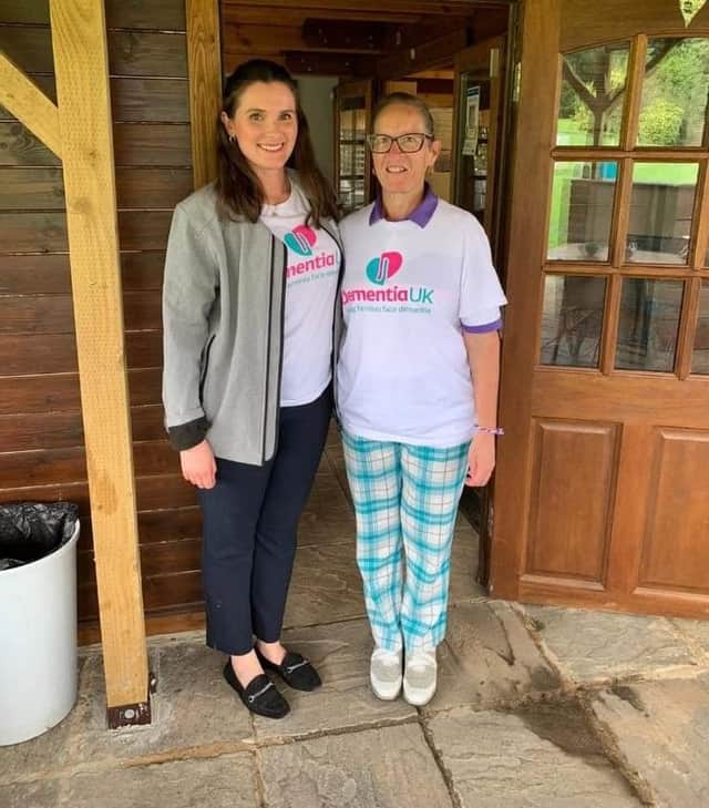 Nichola Templeton (right) with Dementia UK representative.