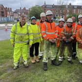 Volunteers helped get the project underway