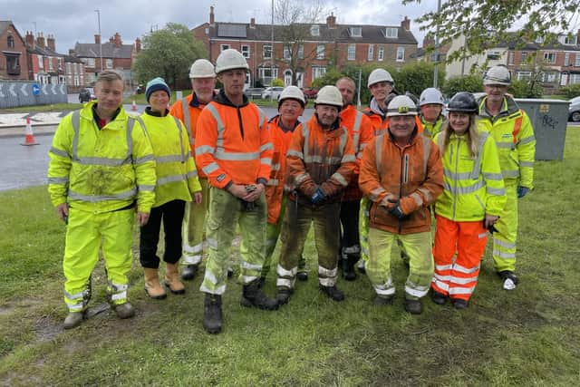 Volunteers helped get the project underway