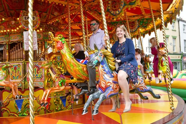 The gallopers in Market Place in 2025.