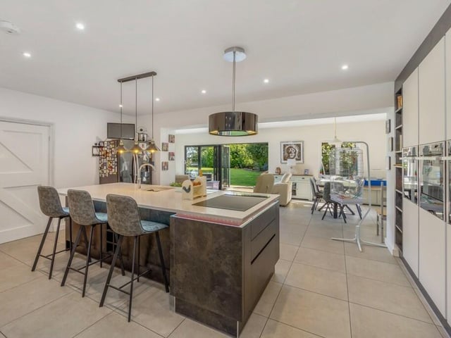 The open-plan kitchen/living room.