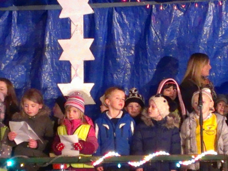 Pupils from Market Rasen Primary School singing carols in the Market Place at the town’s Christmas lights switch-on in 2014.