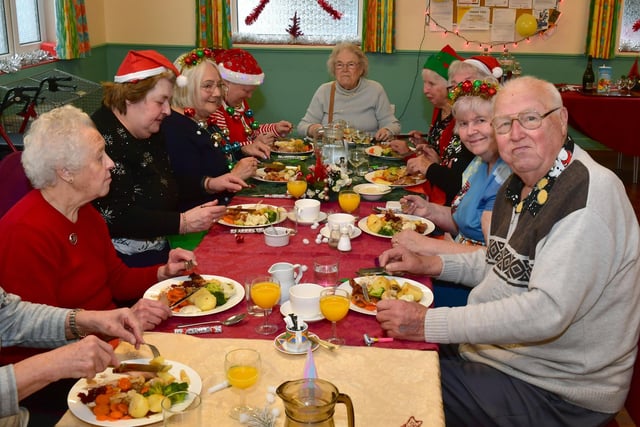 Ruskington residents enjoy the post-Christmas lunch.