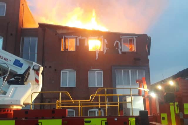 A scene from the fire at Haven Village, shared by Ben Illsley, group manager with Lincolnshire Fire and Rescue.