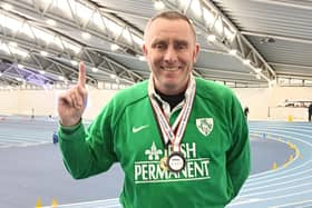 Jim Gillespie after winning at the Vets AC Championships.